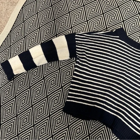 Madewell Navy and White Striped Button-Front Cardigan - Picture 9 of 9